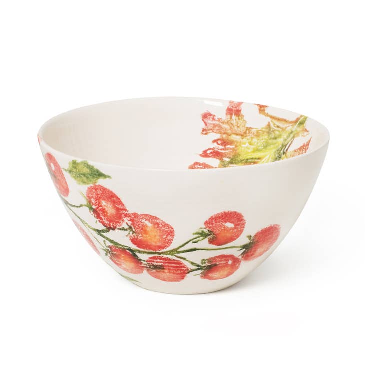 Earthenware Vine Tomatoes & Lollo Rosso Salad Bowl