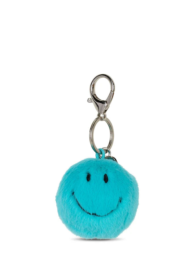 Smiley Eco Fuzzy Keyring Teal