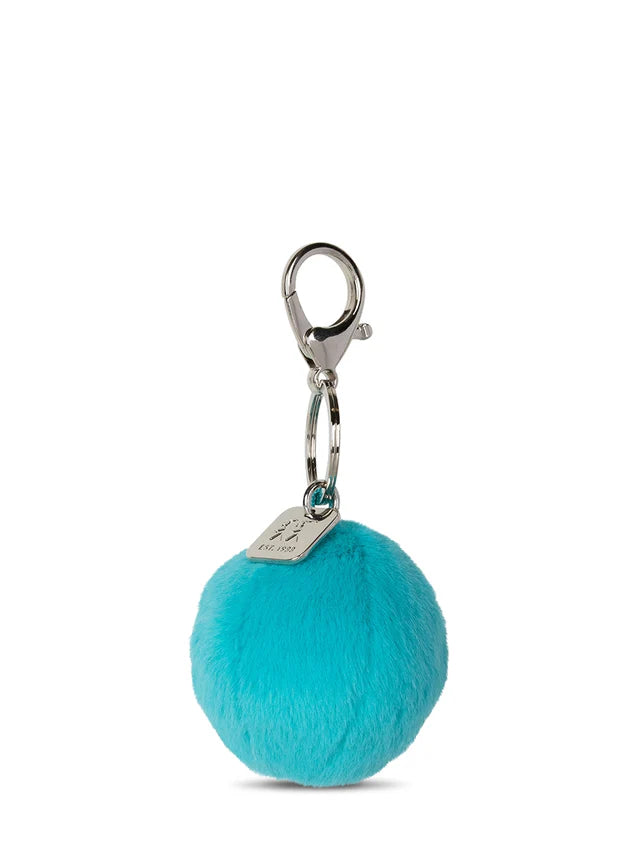 Smiley Eco Fuzzy Keyring Teal