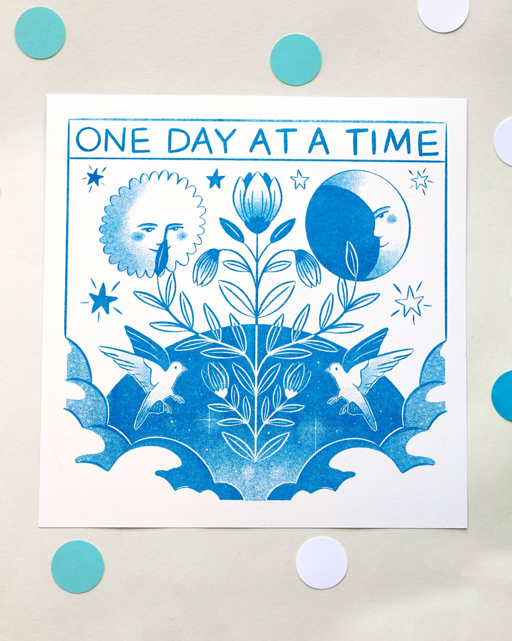 One Day at a Time Risograph Print