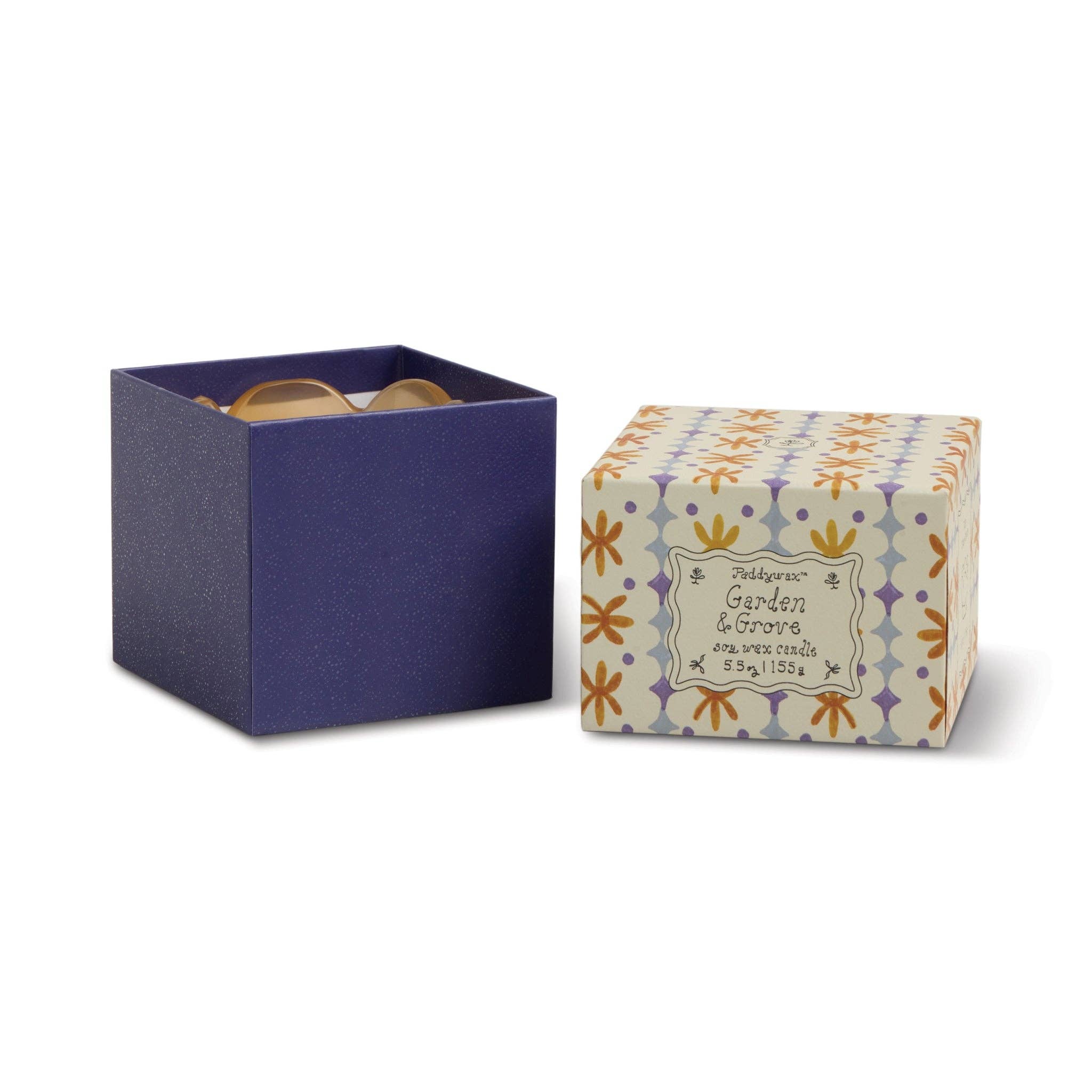 Orange & Blue Glass Candle - Garden & Grove