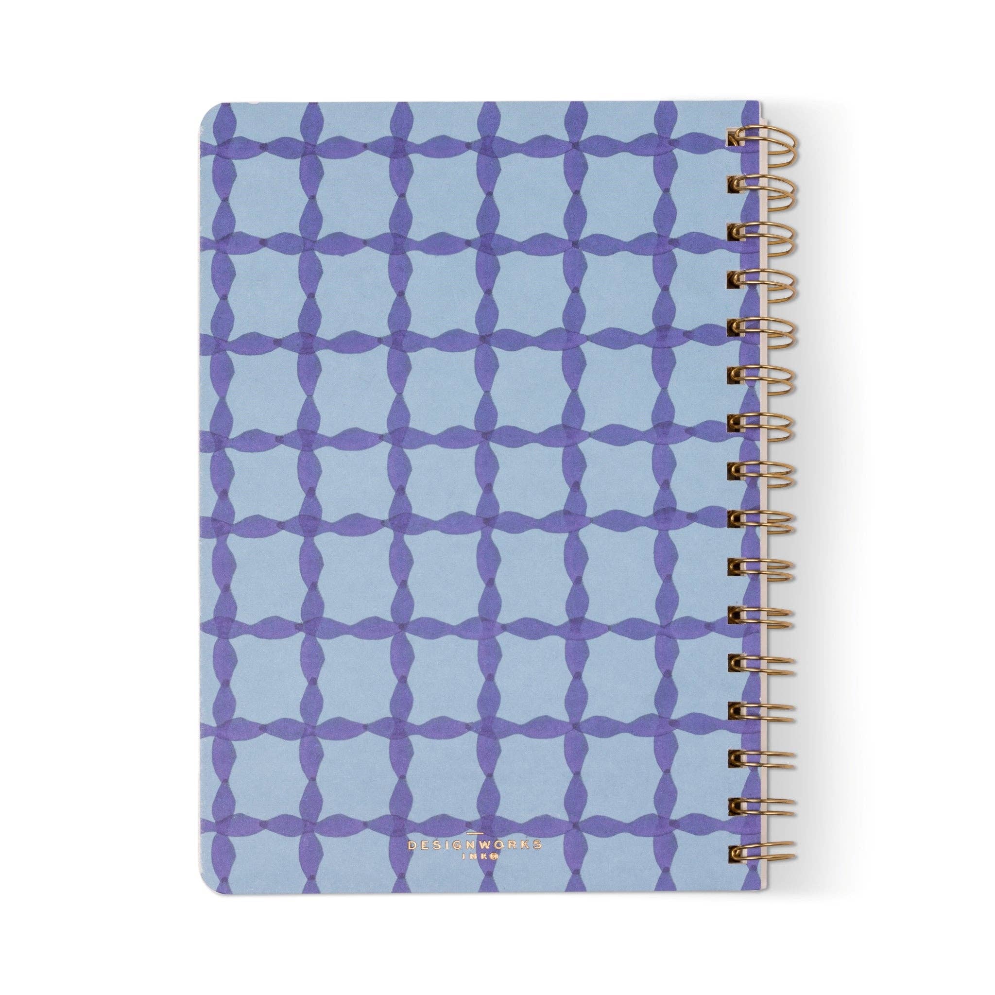 Tulip A5 Twin Wire Notebook - Blue Lattice