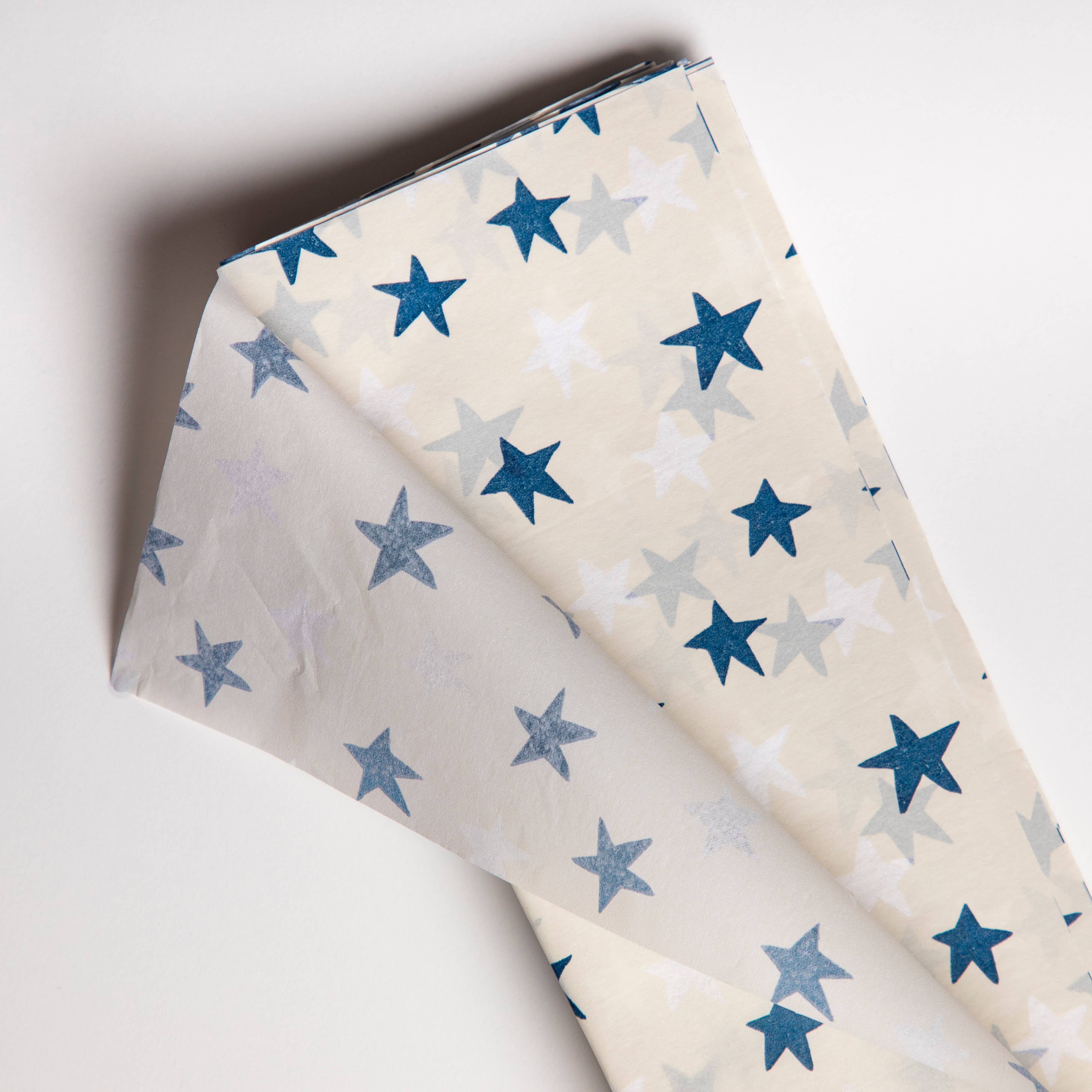 Blue & White Stars Tissue Paper