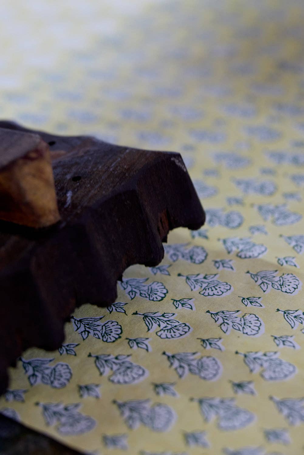 Ditsy Floral Sunshine Block Printed Wrapping Paper