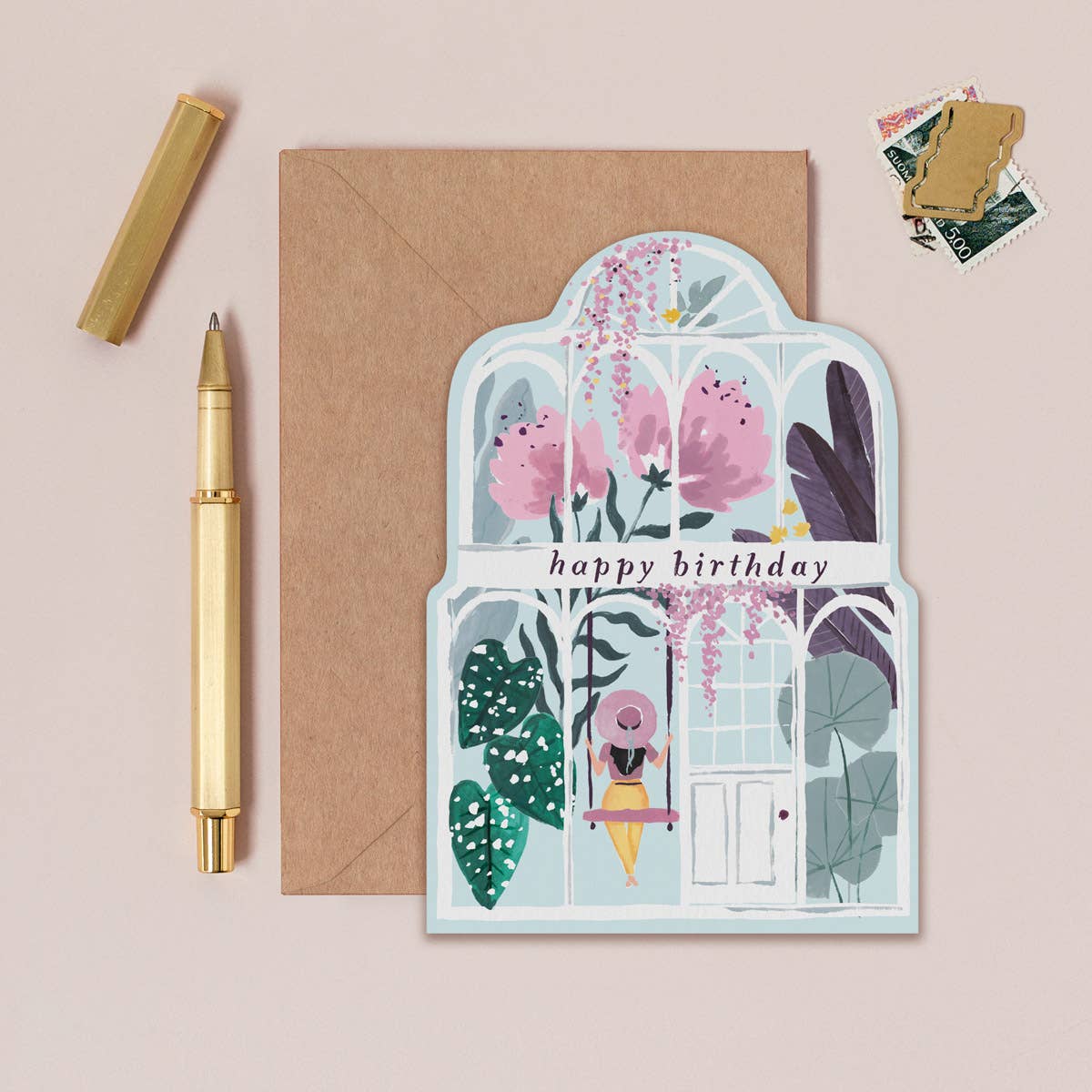Greenhouse Birthday Die-Cut Card