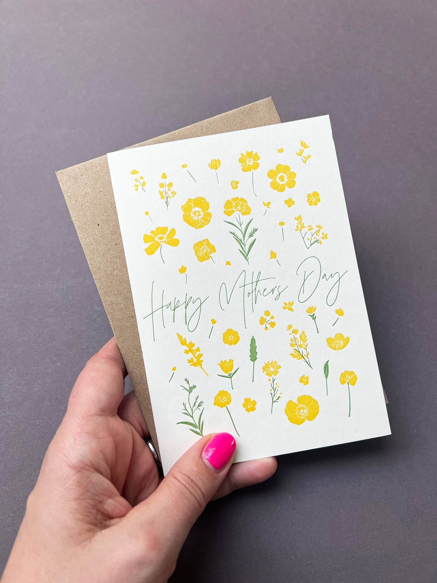 Flower Letterpress Mothers Day Card