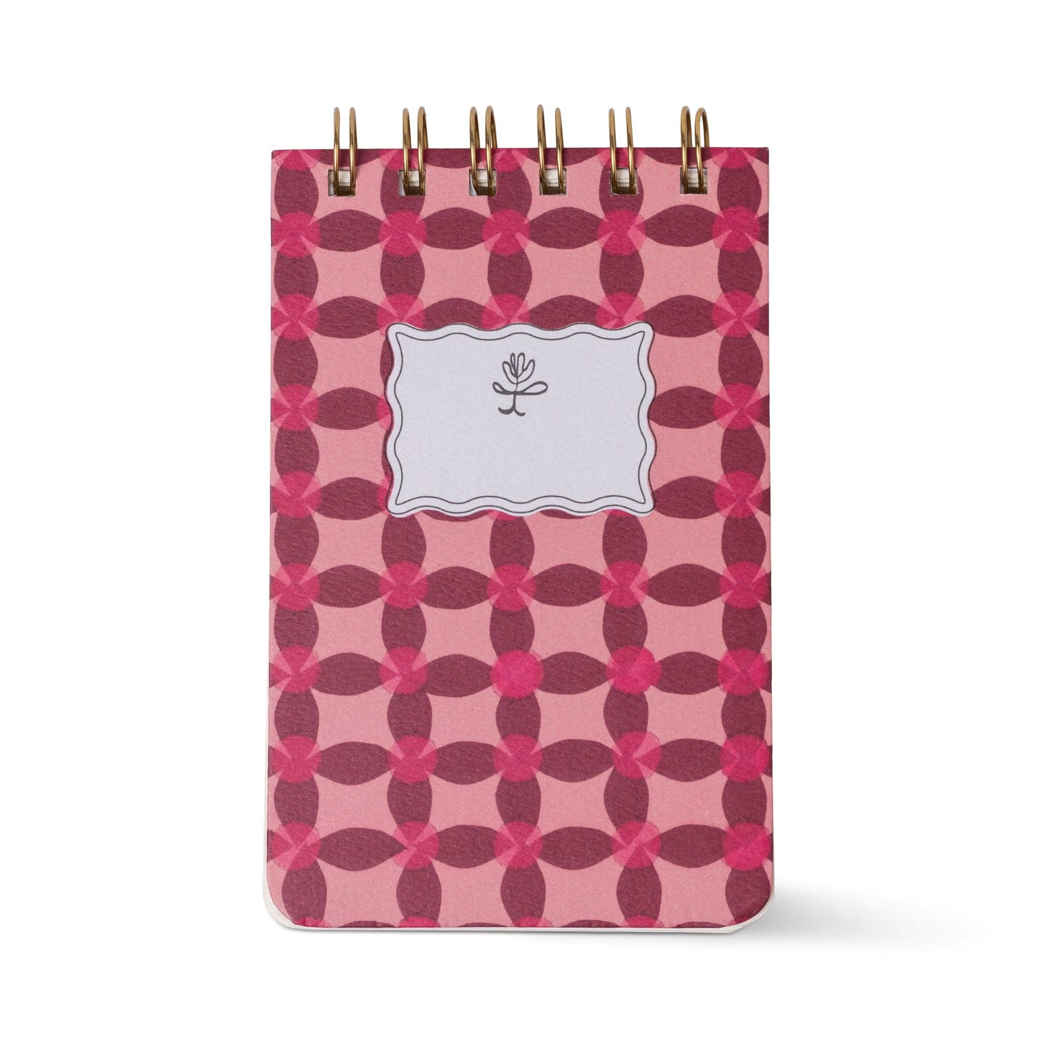 Tulip Twin Wire Flip Notepad - Pinwheel Pink
