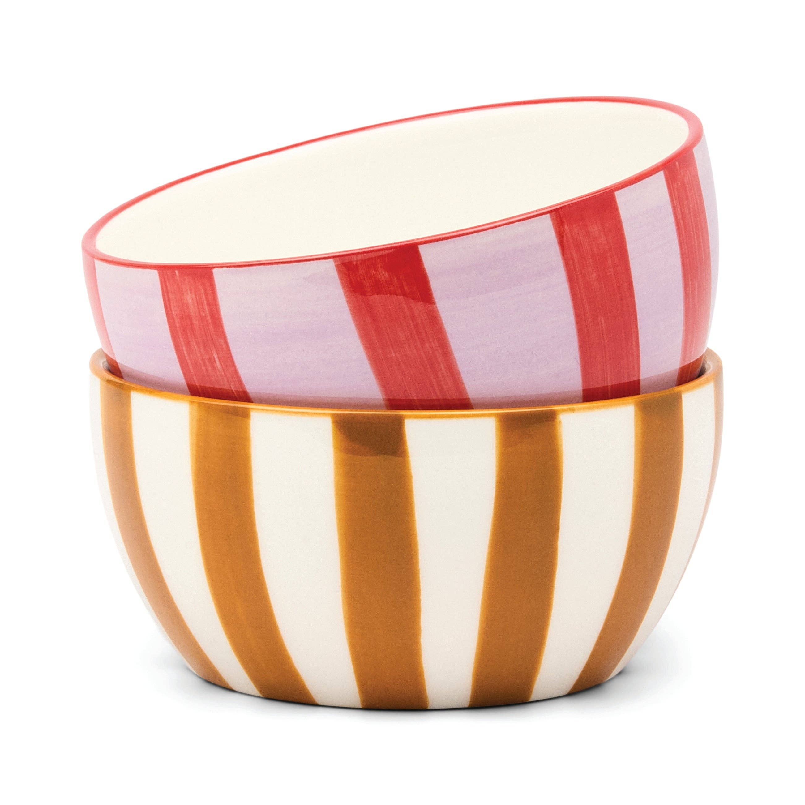 Set Of 2 Dipping Bowls - Ochre & Rust