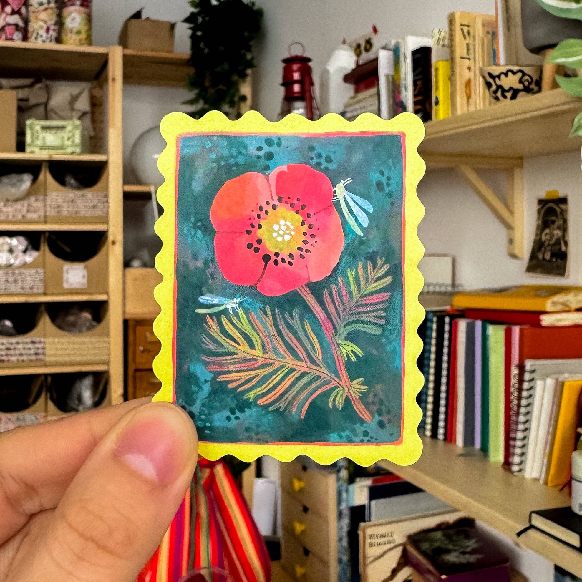 Poppy Stamp Vinyl Sticker