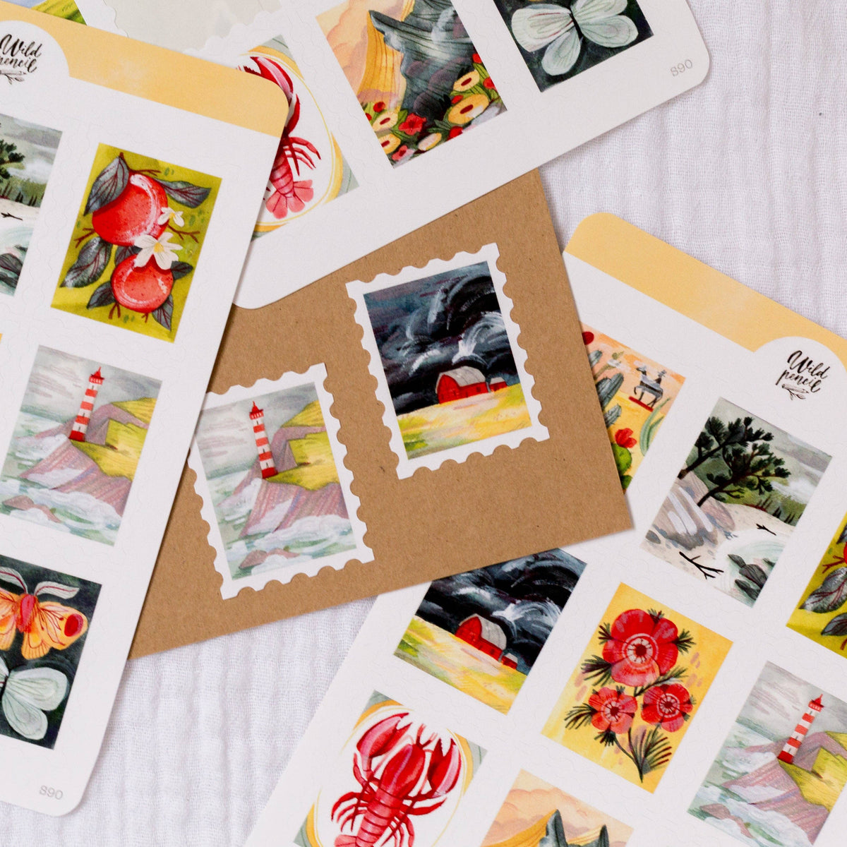 Summer Stamps Sticker Sheet