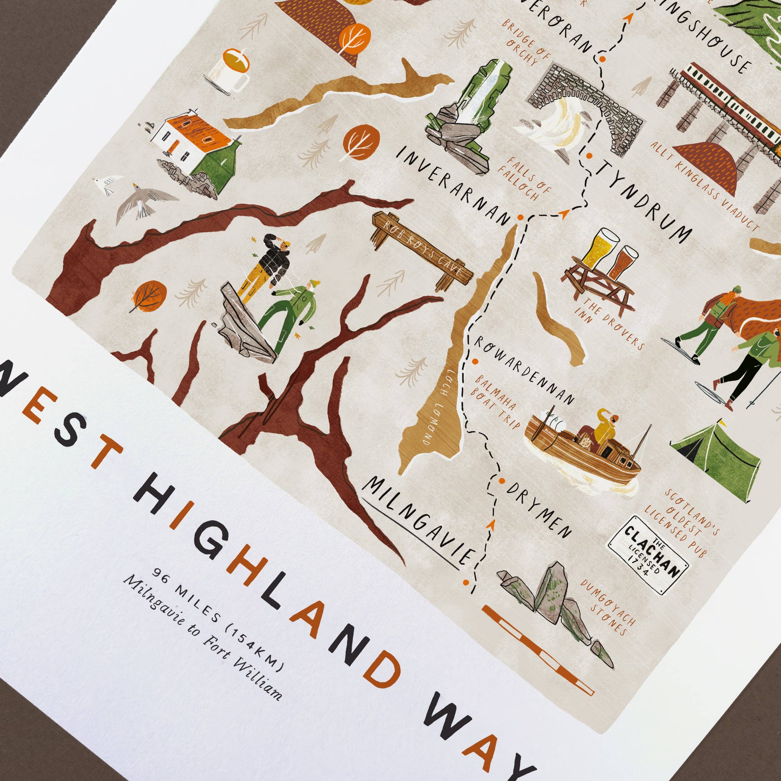 West Highland Way A3 Route Map
