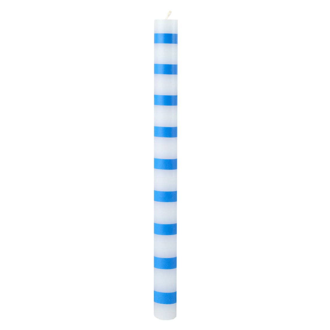 Blue Stripe Dinner Candles