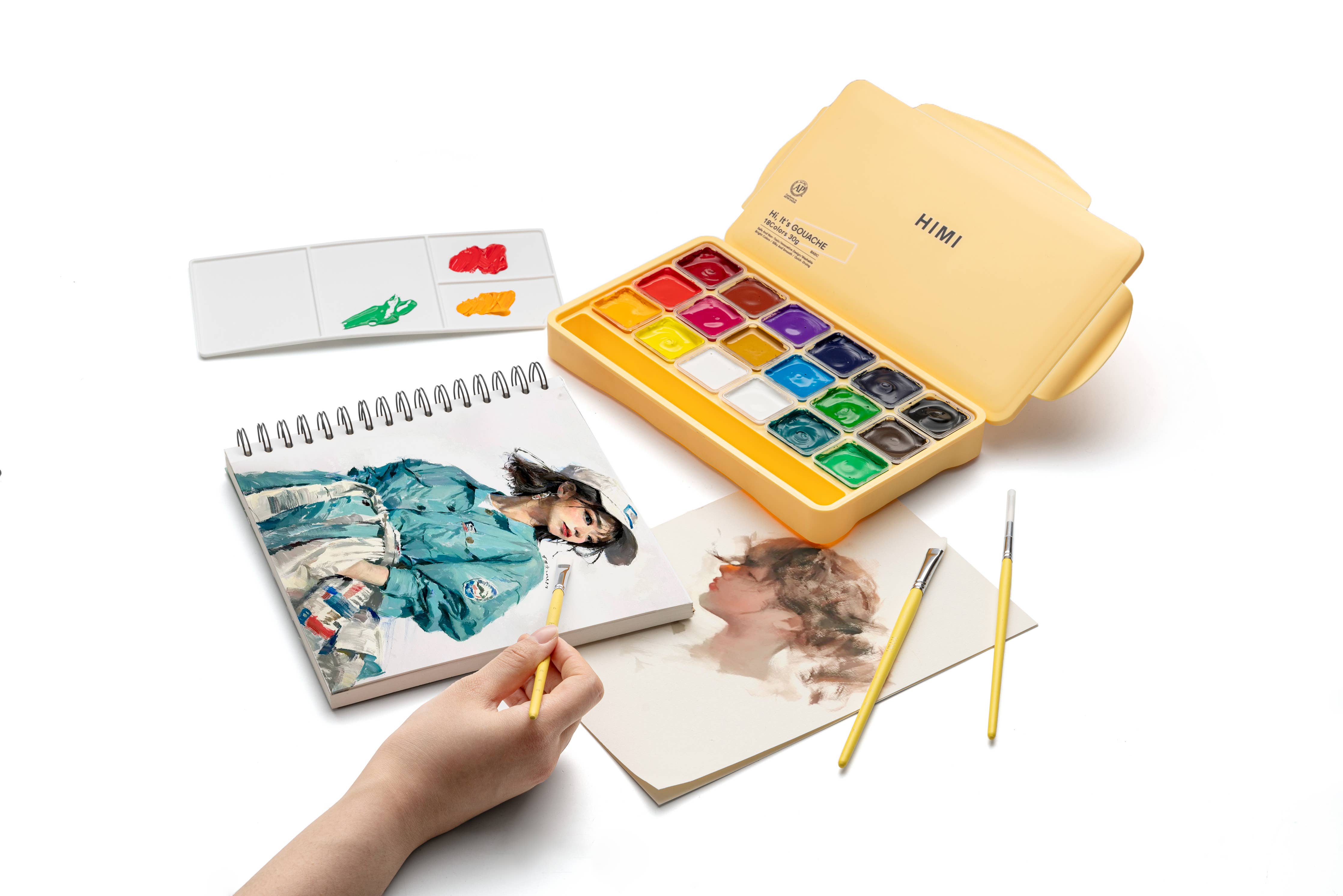 Jelly Cup Gouache Paint Set (18 Colours)