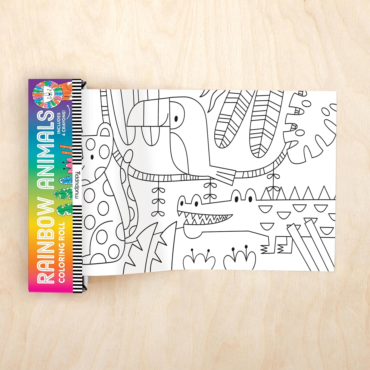 Rainbow Animals Colouring Roll