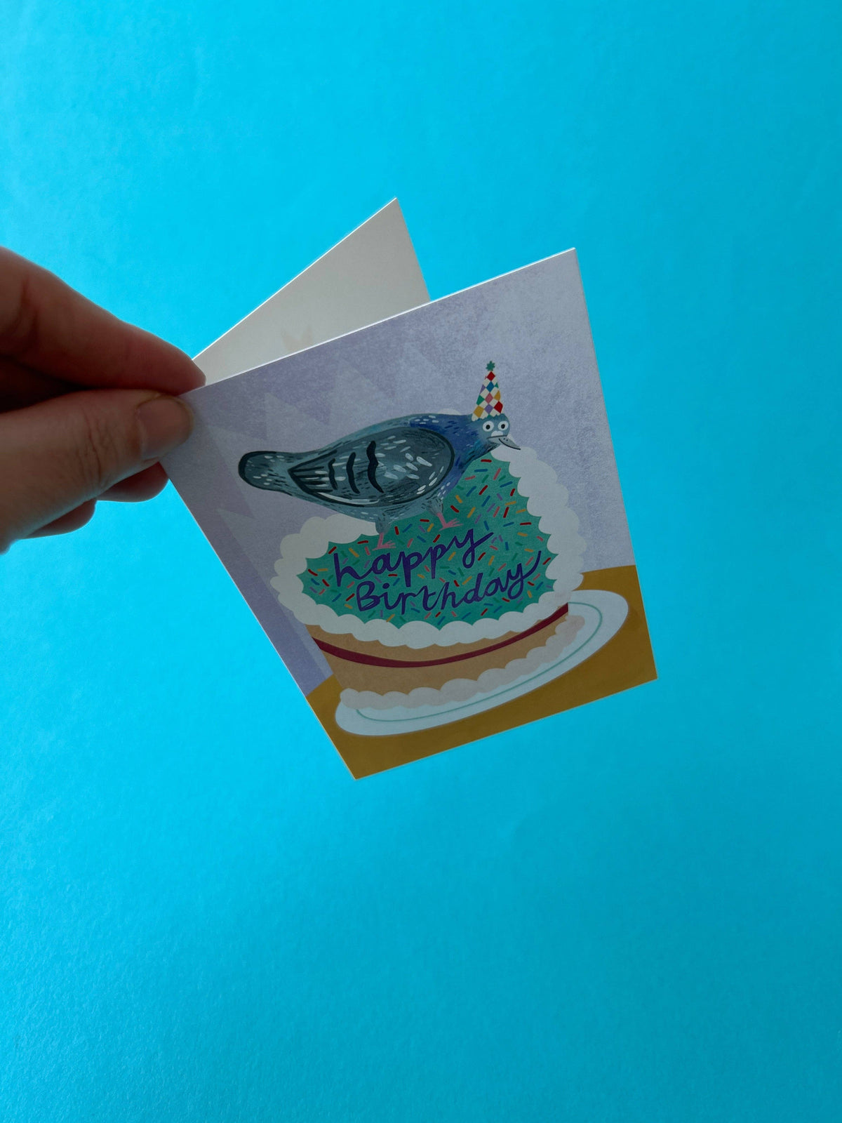 Pigeon Cake Birthday Card