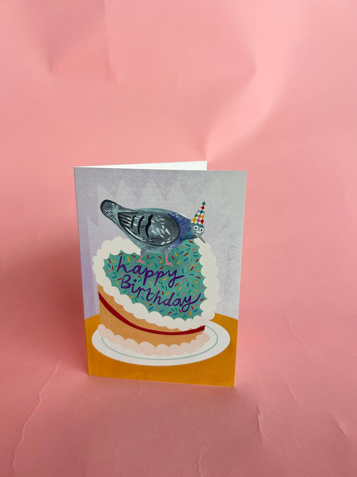 Pigeon Cake Birthday Card