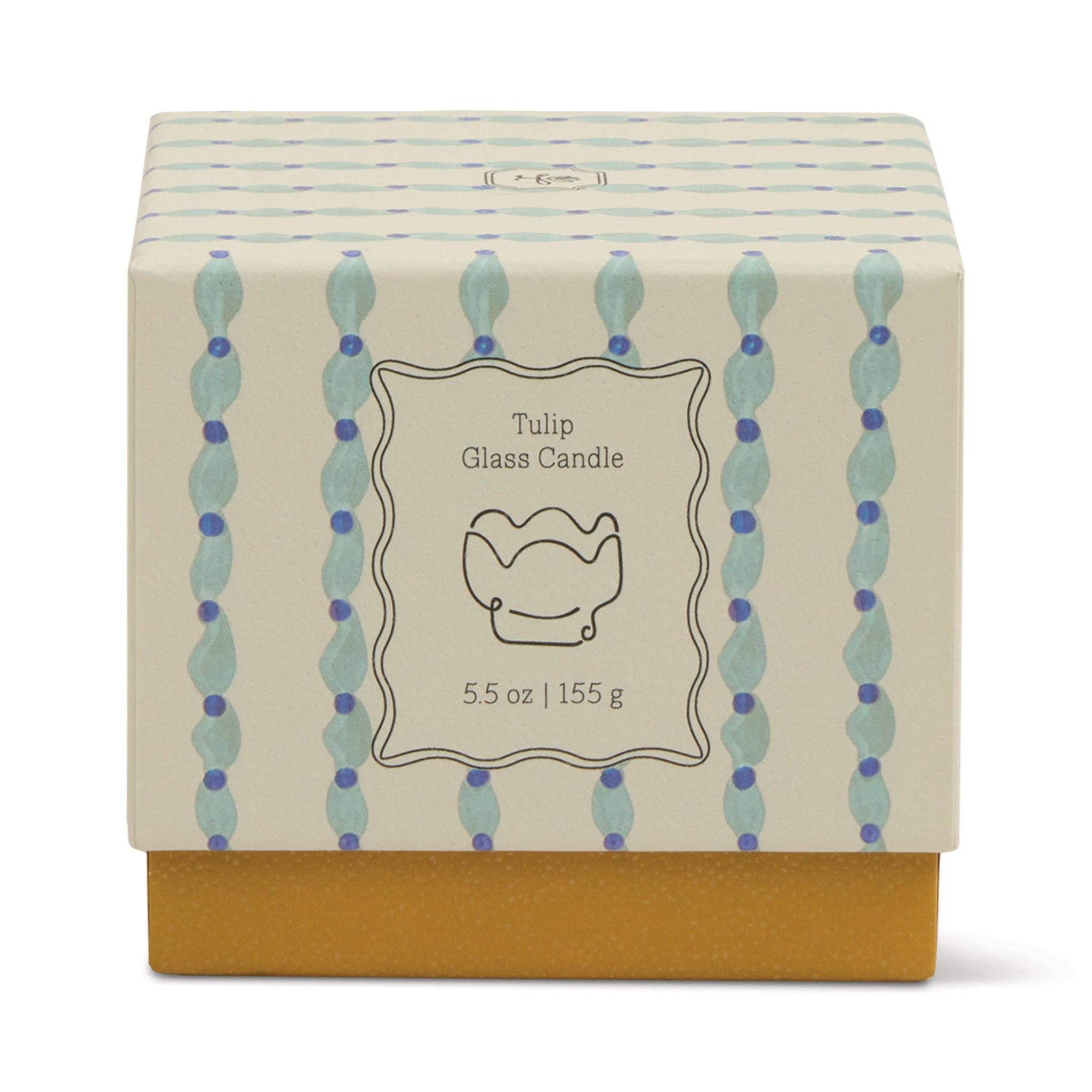 Blue & Ochre Glass Candle - Wisteria & Willow