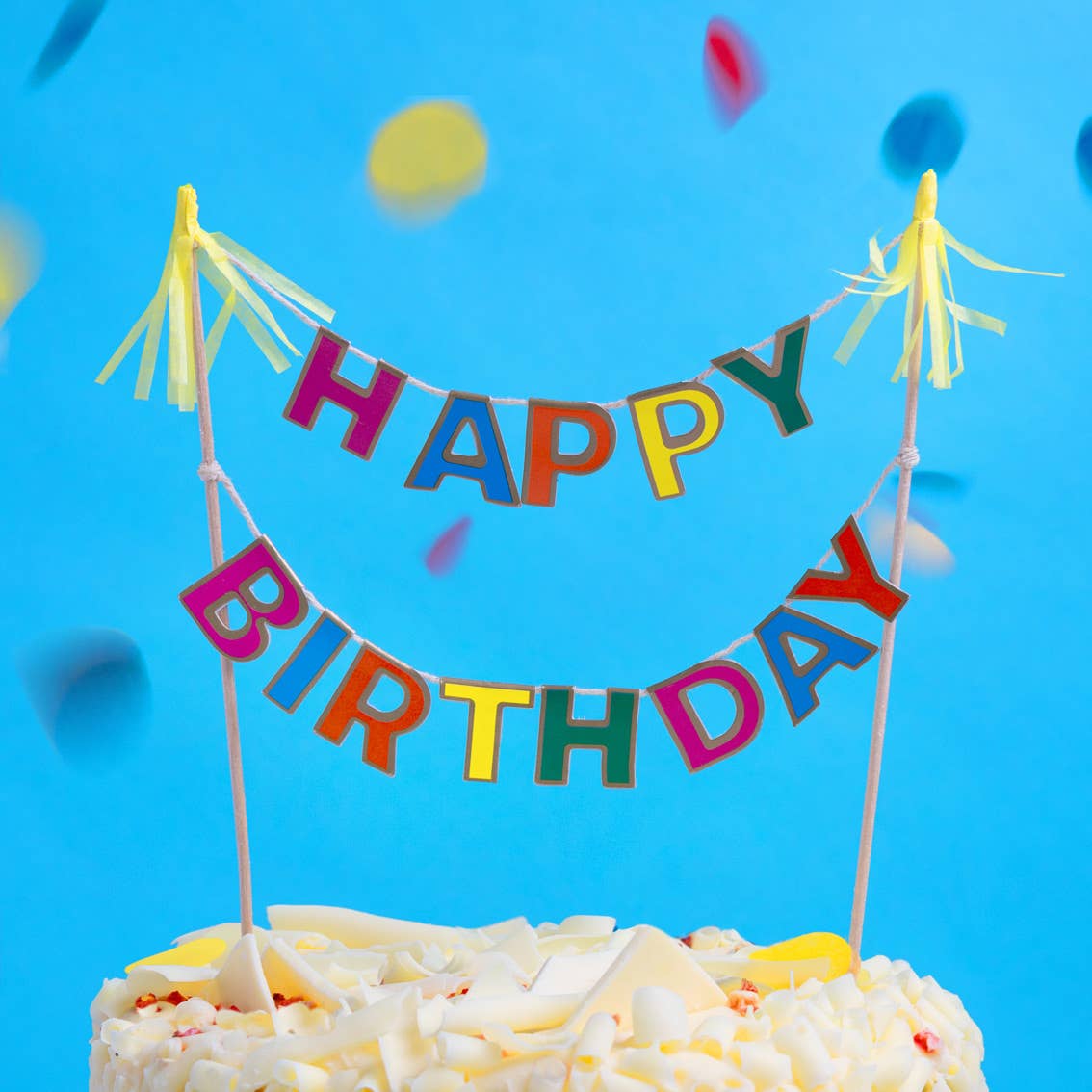 Happy Birthday Cake Topper Bunting Decoration