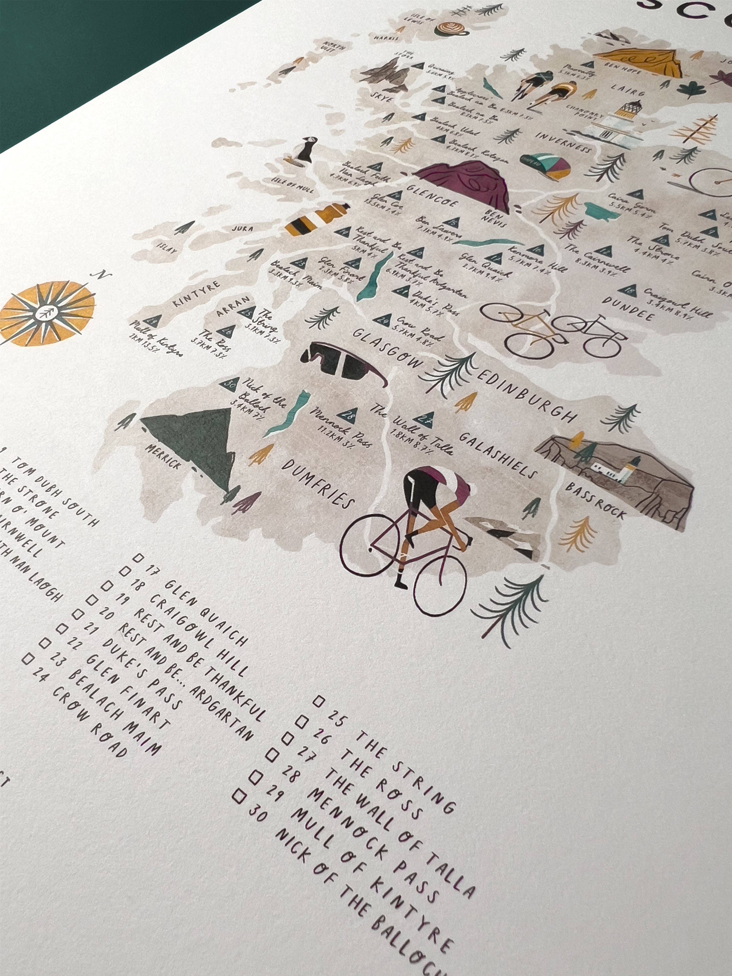 Cycle Scotland A3 Map Checklist