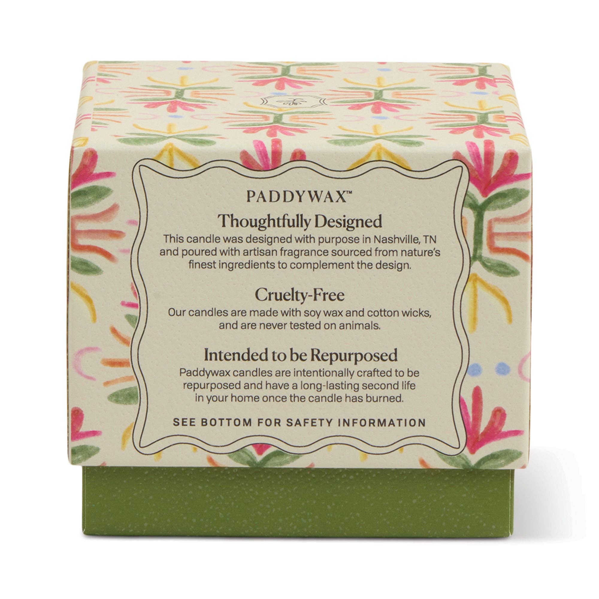 Purple & Green Glass Candle - Bronzed Gardenia