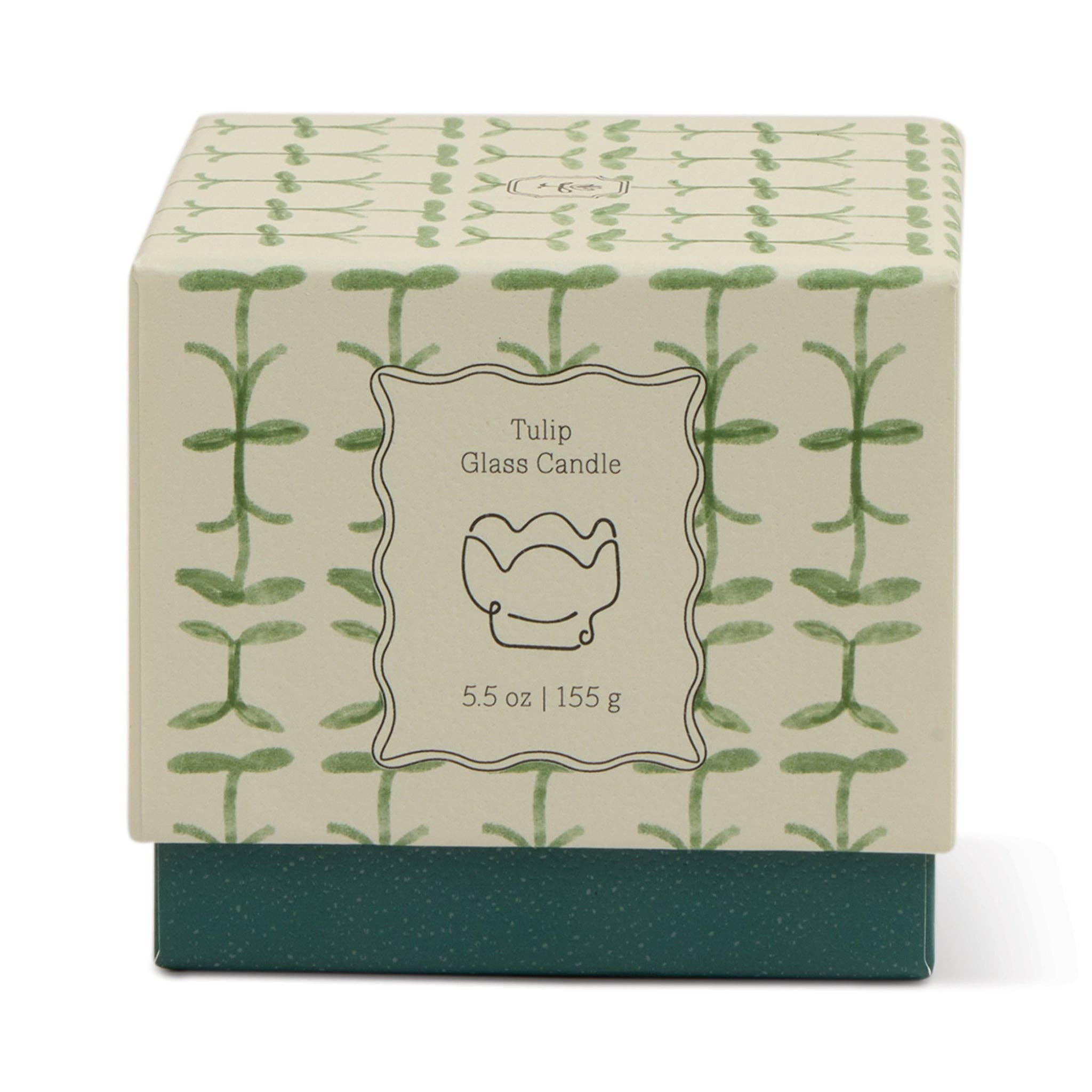 Green & Dark Green Glass Candle - Verbena & Lemongrass