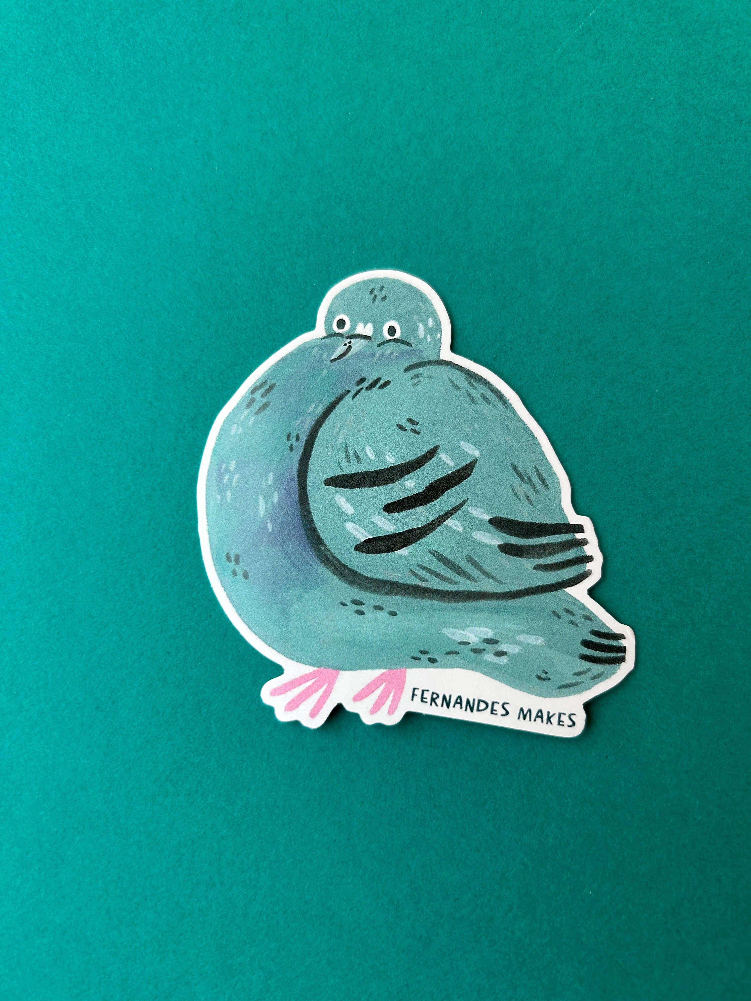 Glitter Tobias Pigeon Vinyl Sticker