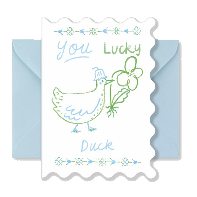 Lucky Duck Scalloped Card