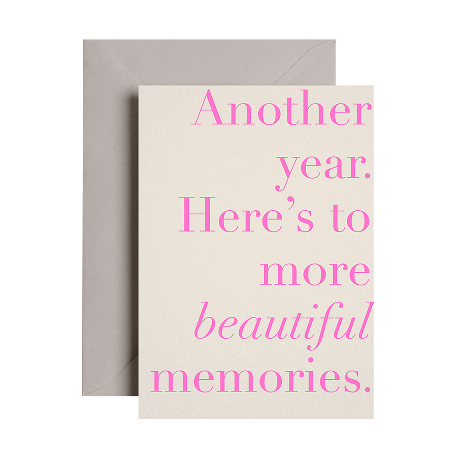Neon Another Year Birthday Card