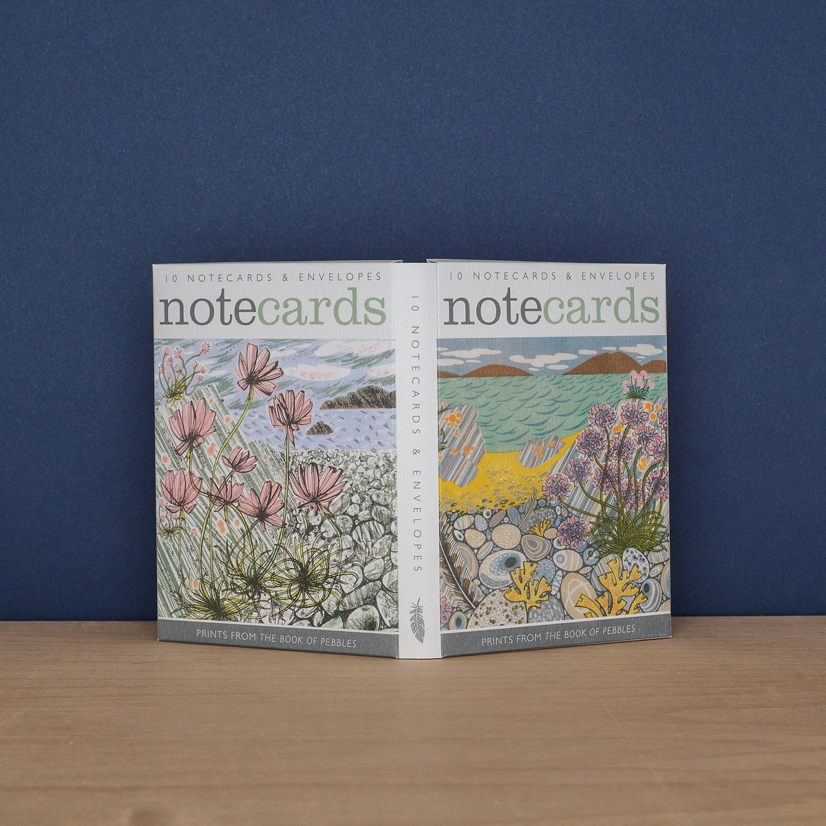 Pack Of 10 Sea Pinks & Pebbles & Island Primrose Notecard & Envelopes