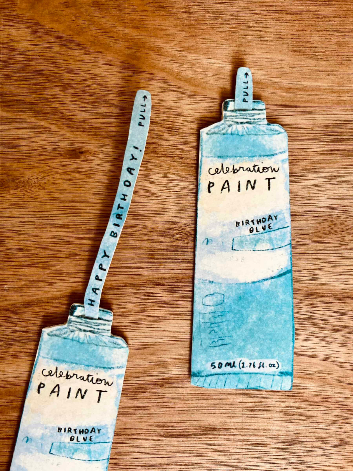 Blue Paint Pull Out Birthday Card
