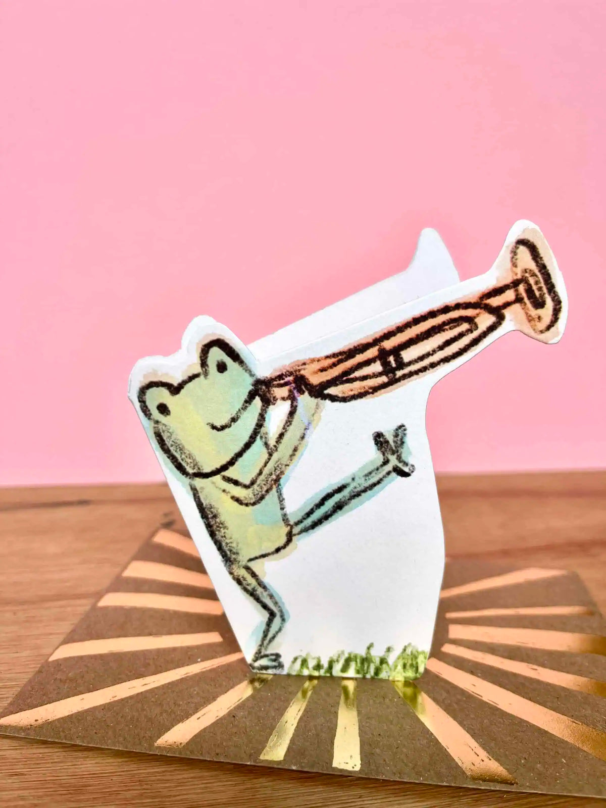 Frog Trumpet Birthday Card