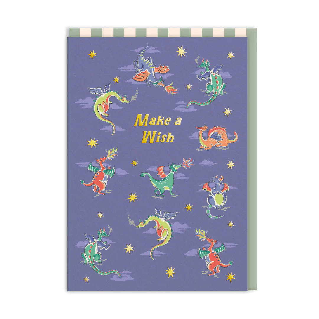 Dragons Make A Wish Birthday Card