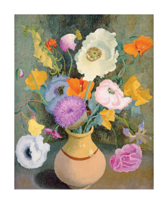 Poppies and Sweet Peas Blank Card