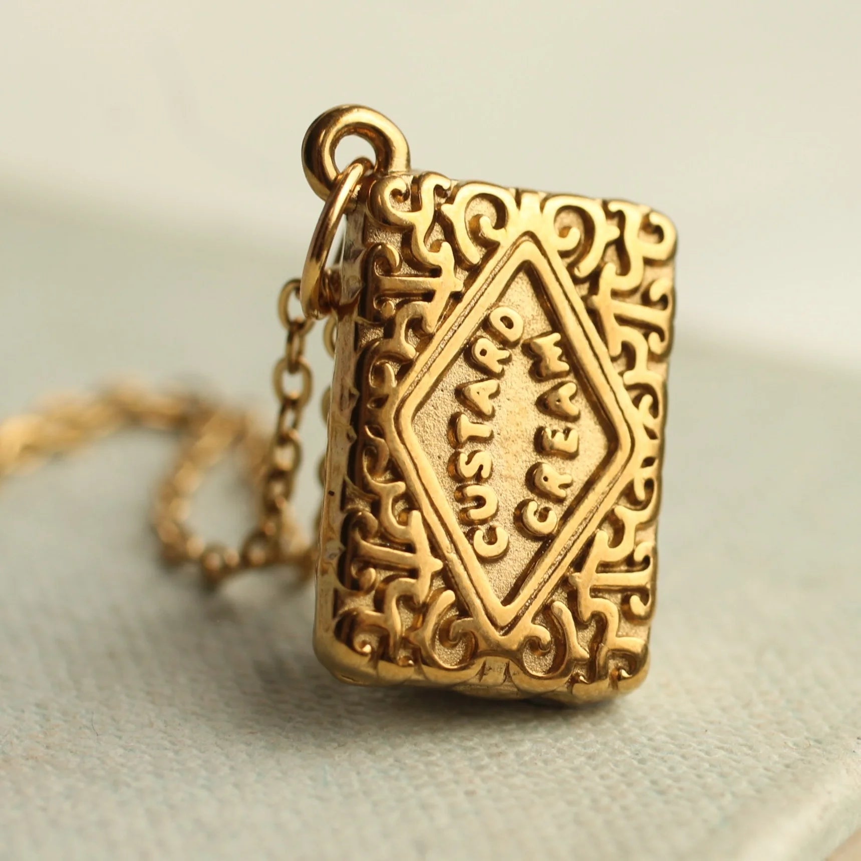 Custard Cream Biscuit Necklace