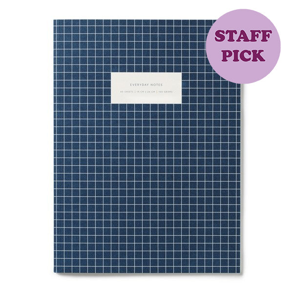 Check Dark Blue Notebook