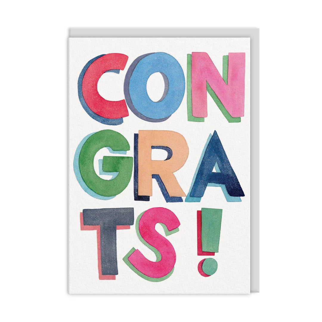 Congrats Lettering Congratulations Card