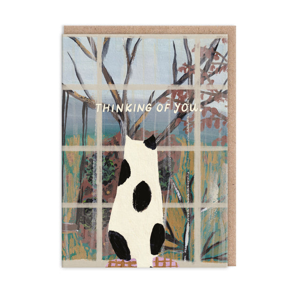 Cat Window Thinking Of You Sympathy Card
