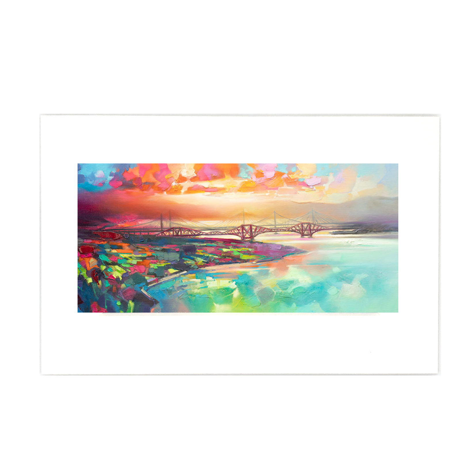 Forth Bridges Flight Path Mounted Art Print
