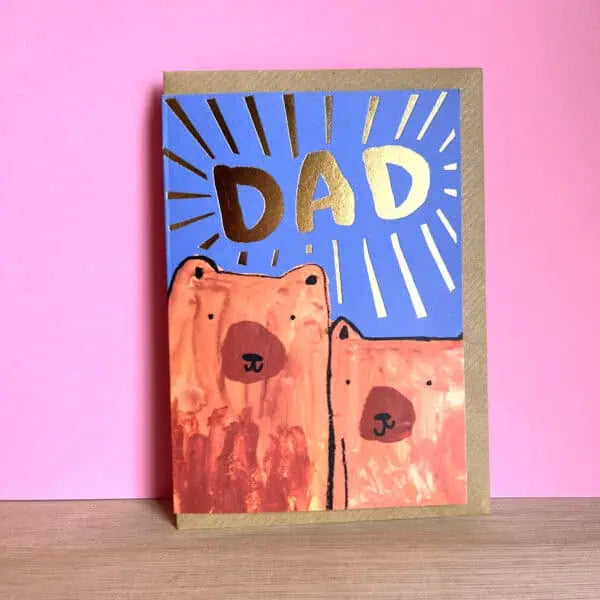 Gold Dad Bears Father's Day Card