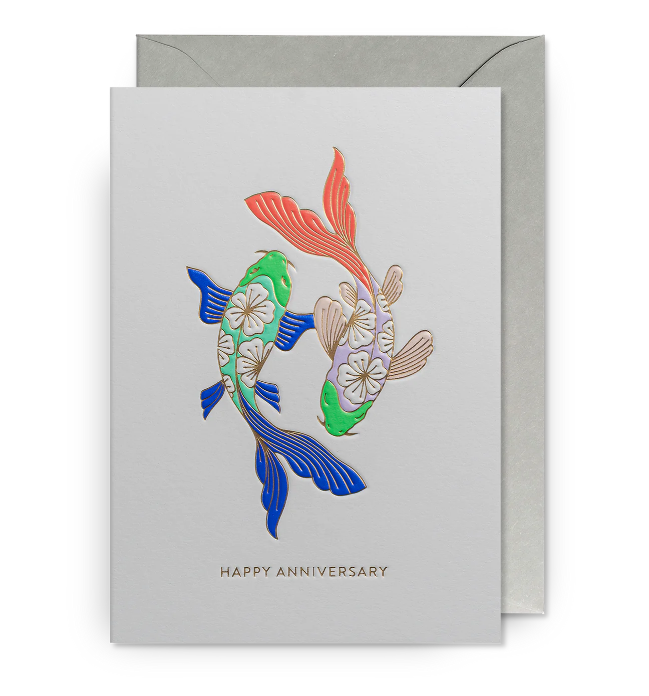 Floral Koi Fish Anniversary Card