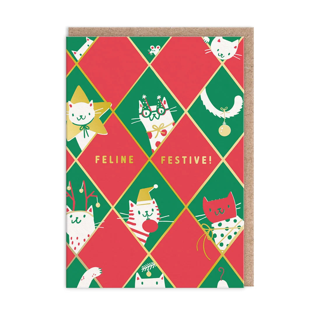 Hello!Lucky Charity Christmas Cards - Red & Green (Pack of 9)