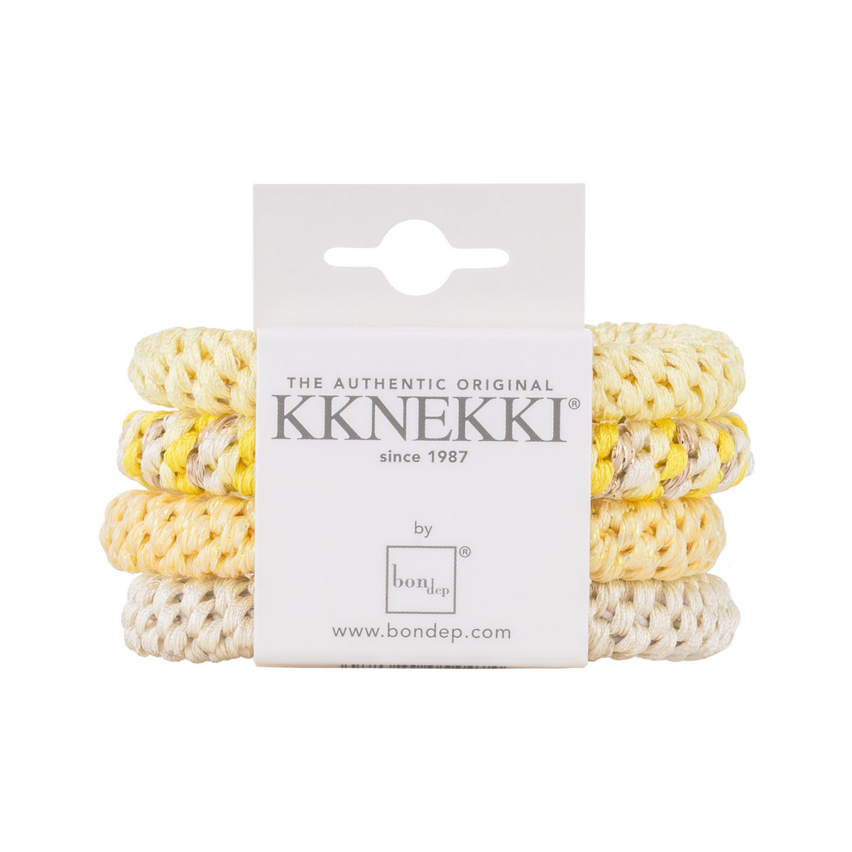 Set Of 4 Shades of Lemon Yellow Kknekki Hair Ties