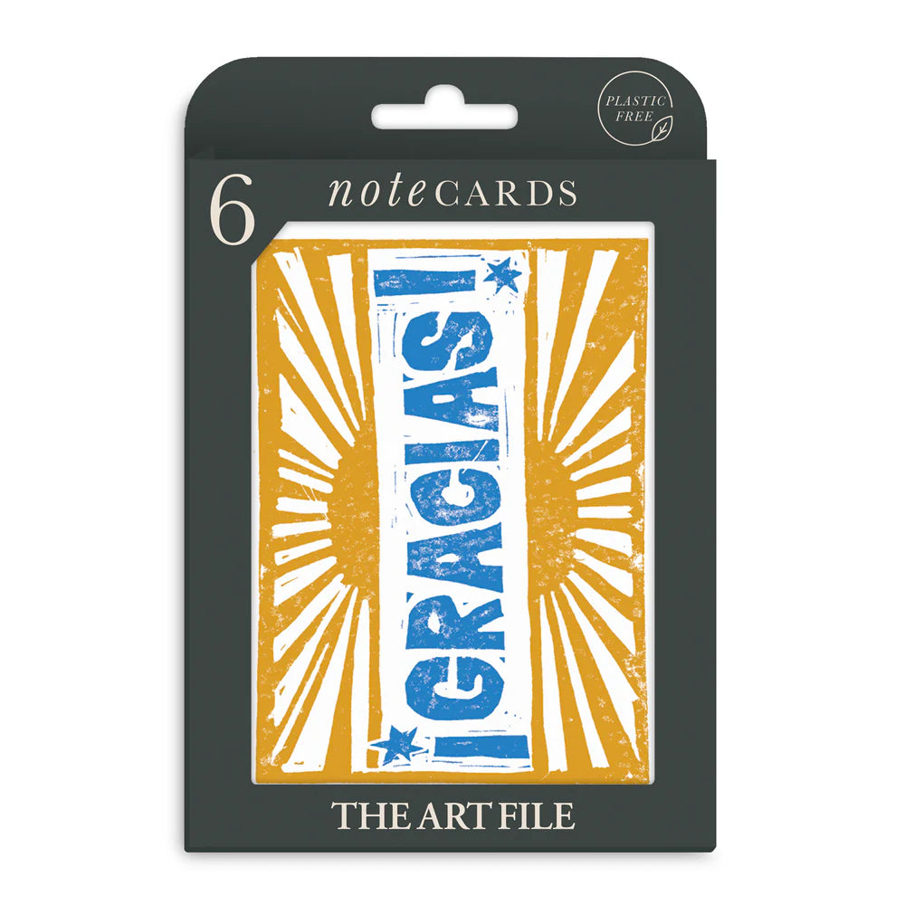 Set Of 6 Gracias Thank You Cards