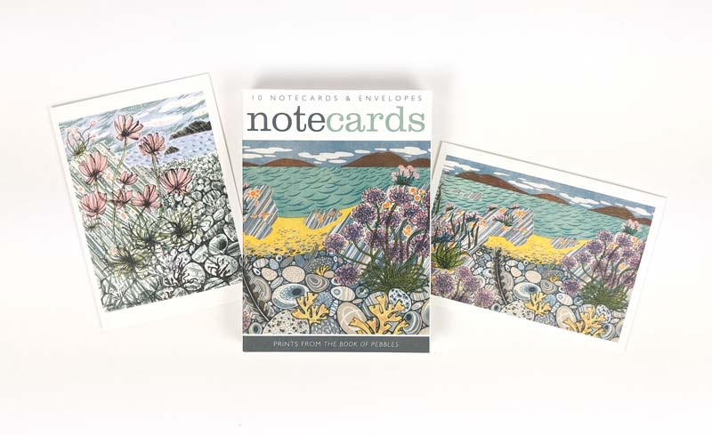 Pack Of 10 Sea Pinks & Pebbles & Island Primrose Notecard & Envelopes