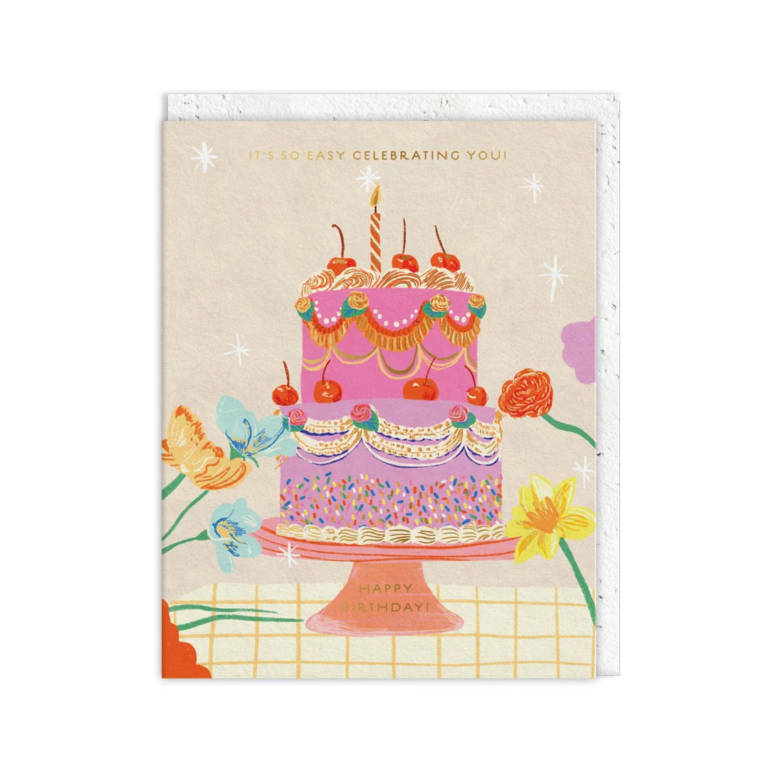 Cherry Cake Plantable Envelope Birthday Card