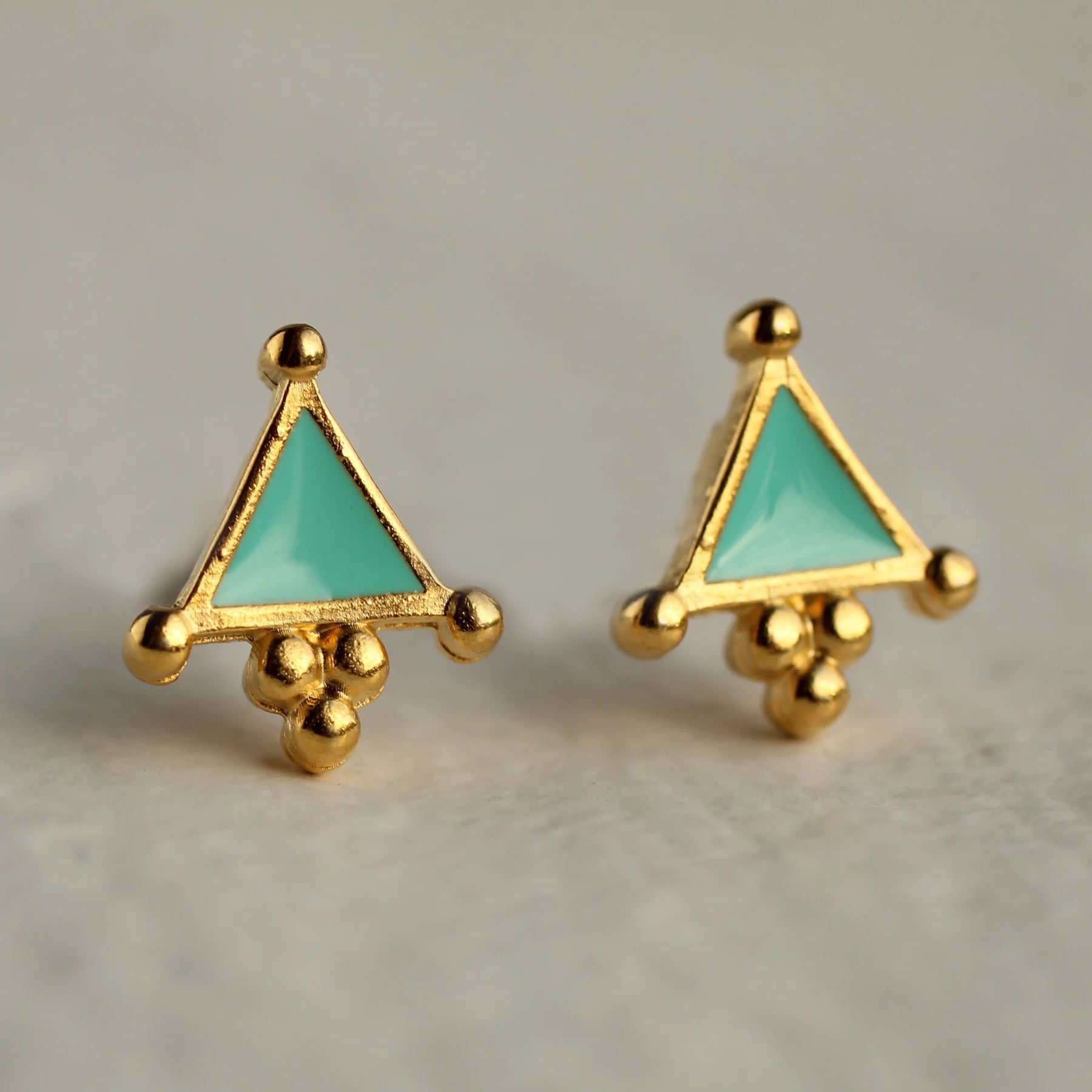 Turquoise Triangle Earrings