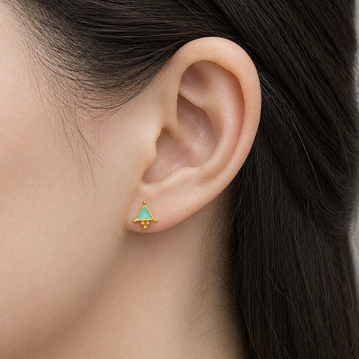 Turquoise Triangle Earrings