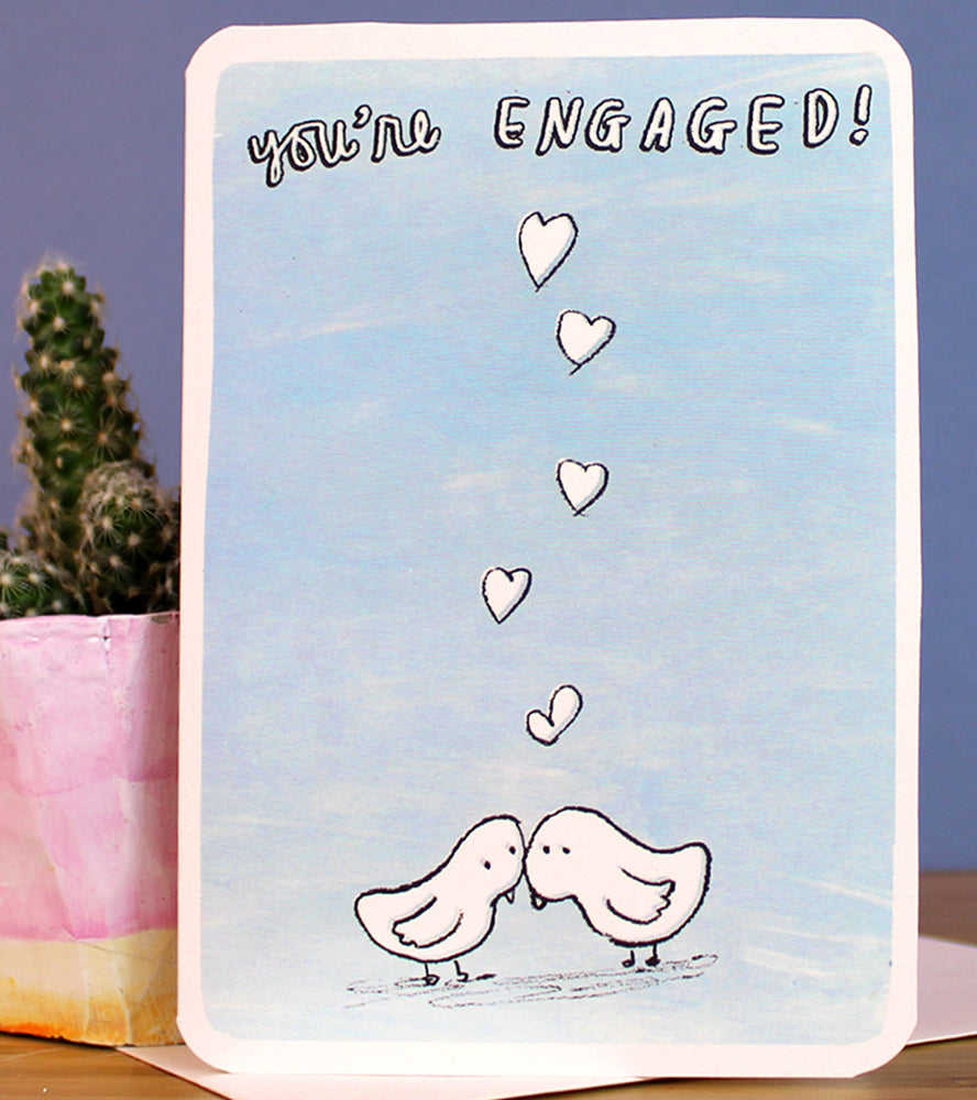 You're Engaged Love Birds Card