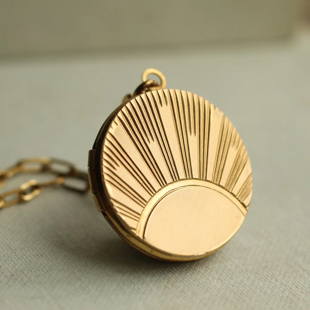 Art Deco Sun Locket