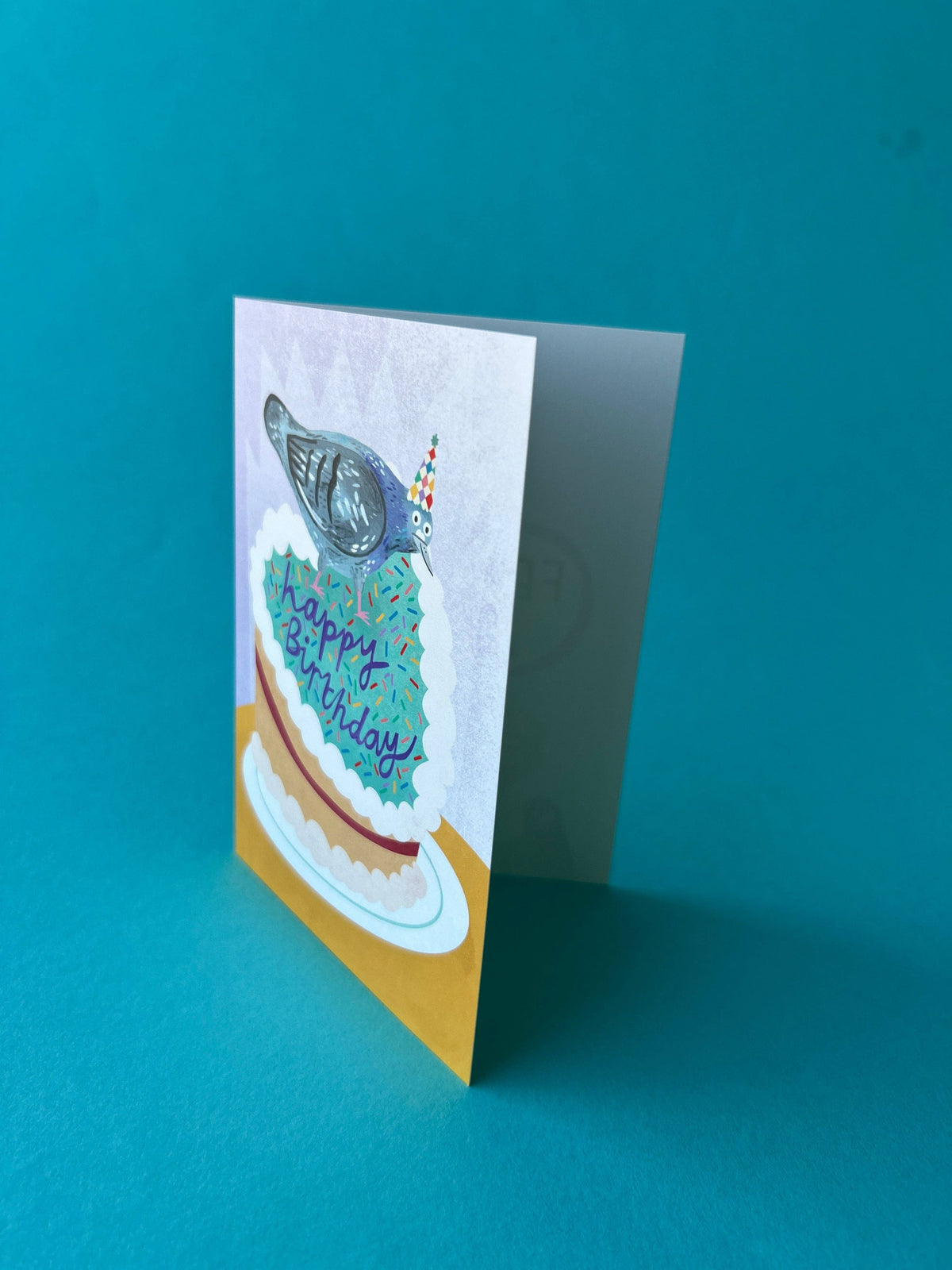 Pigeon Cake Birthday Card